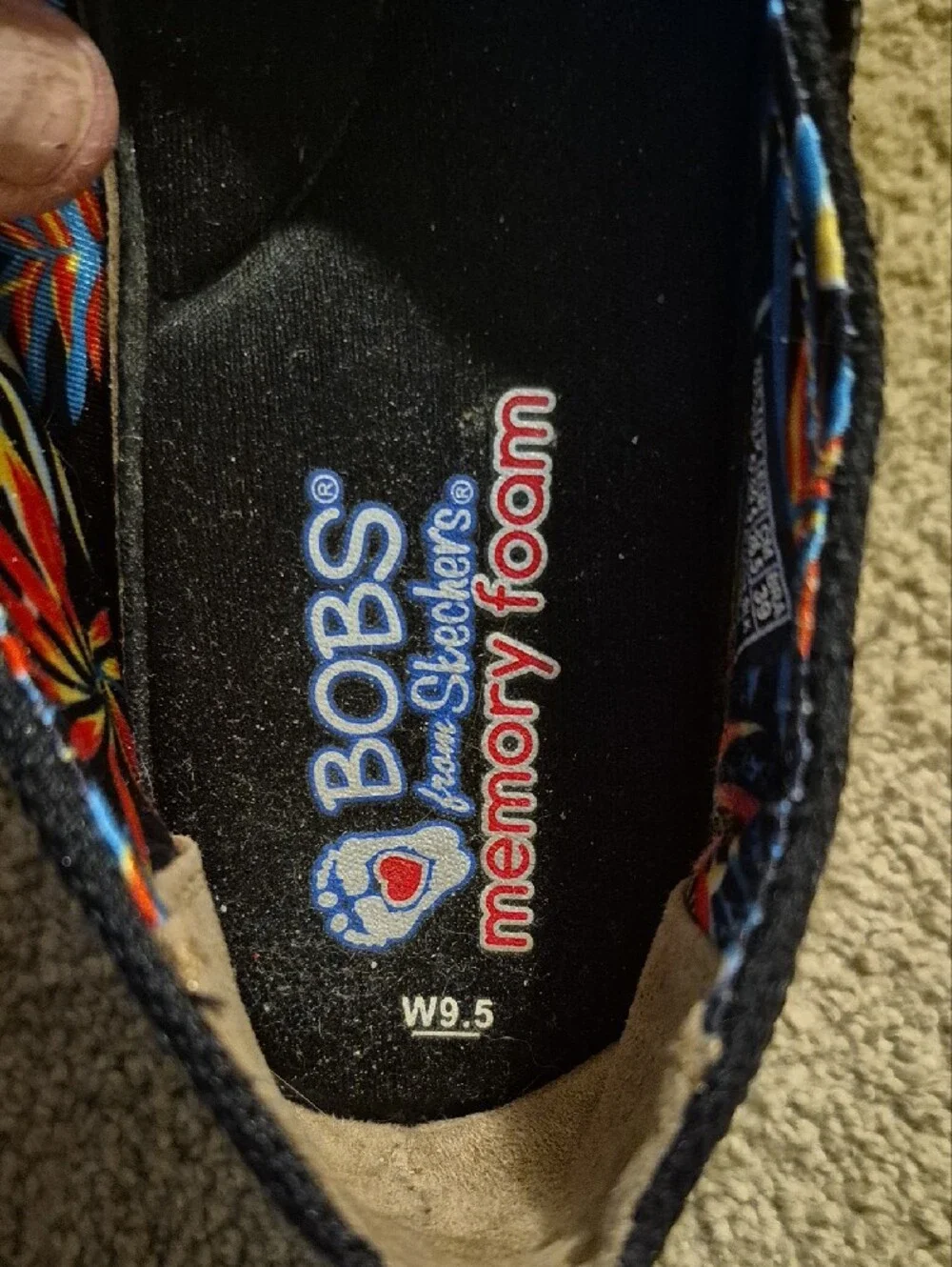 Skechers BOBS Black Canvas Wedge Slip-Ons with White Outsole